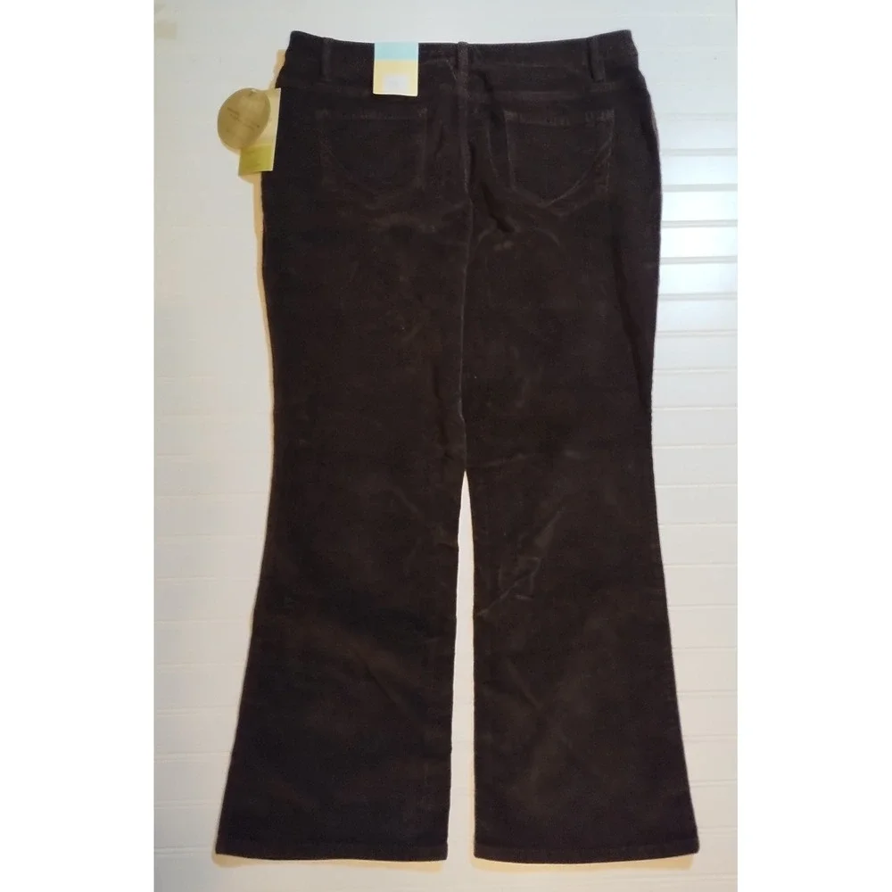 Sonoma Womens Brown Corduroy Pants‎ 16 S Bootcut Earthy Dark Academia Preppy NWT